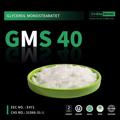 Емулгатори CAS №.{0}} GMS 40 люспи / глицерол моностеарат 40 люспи
